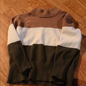 Elegant Tricolor Women's Turtleneck Sweater